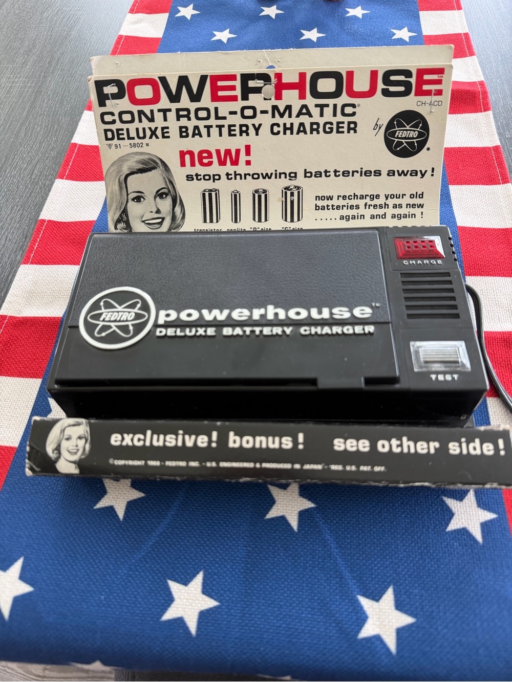NEW 1968 Fedtro Powerhouse Control-O-Matic Deluxe Battery Charger for Collectors